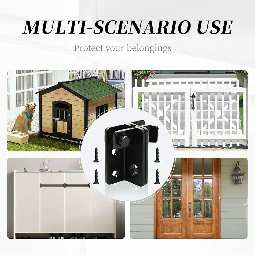 Pestillos Para Puertas, 2 Piezas, Diseño Bloqueable De 270° Para Ventanas Y Puertas (Negro)