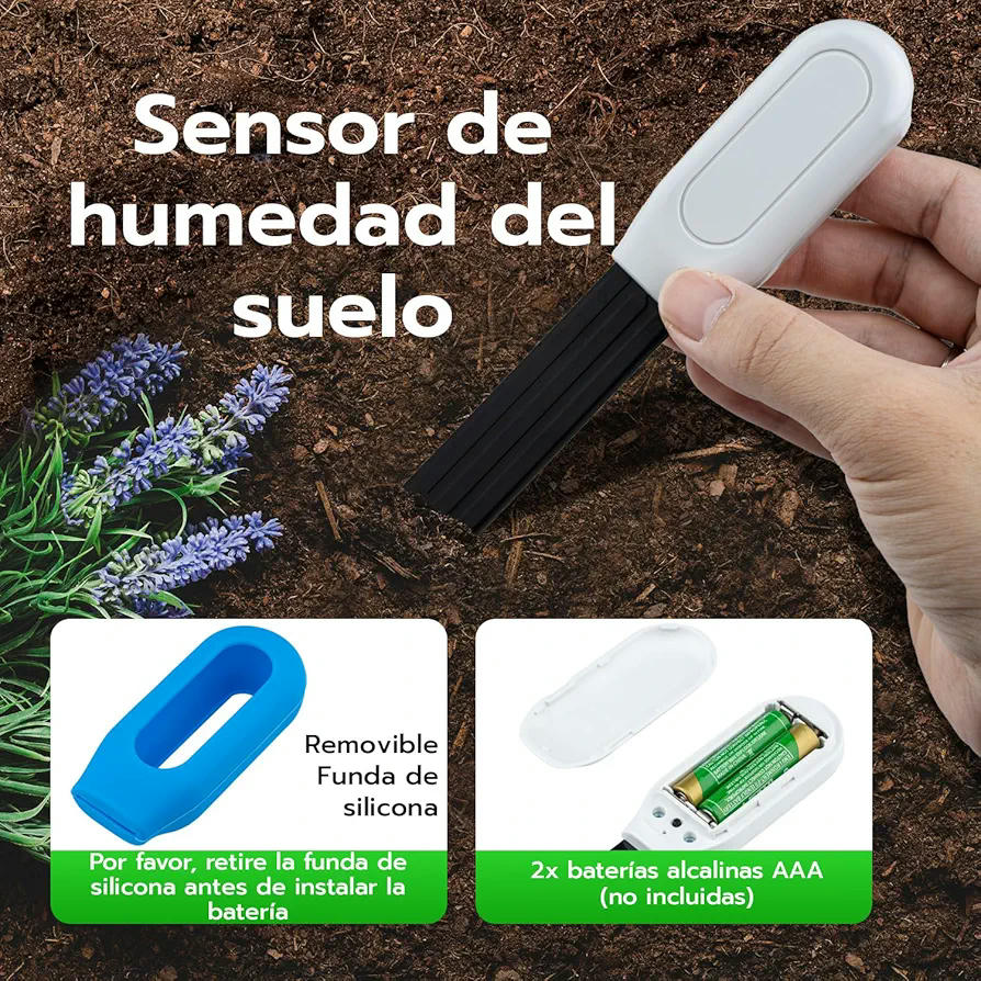 Sensor de Humedad del Suelo Zigbee, Medidor de Temperatura y Humedad para Plantas, Dispositivo Inteligente para Jardinería, control por APP (Color Azul)