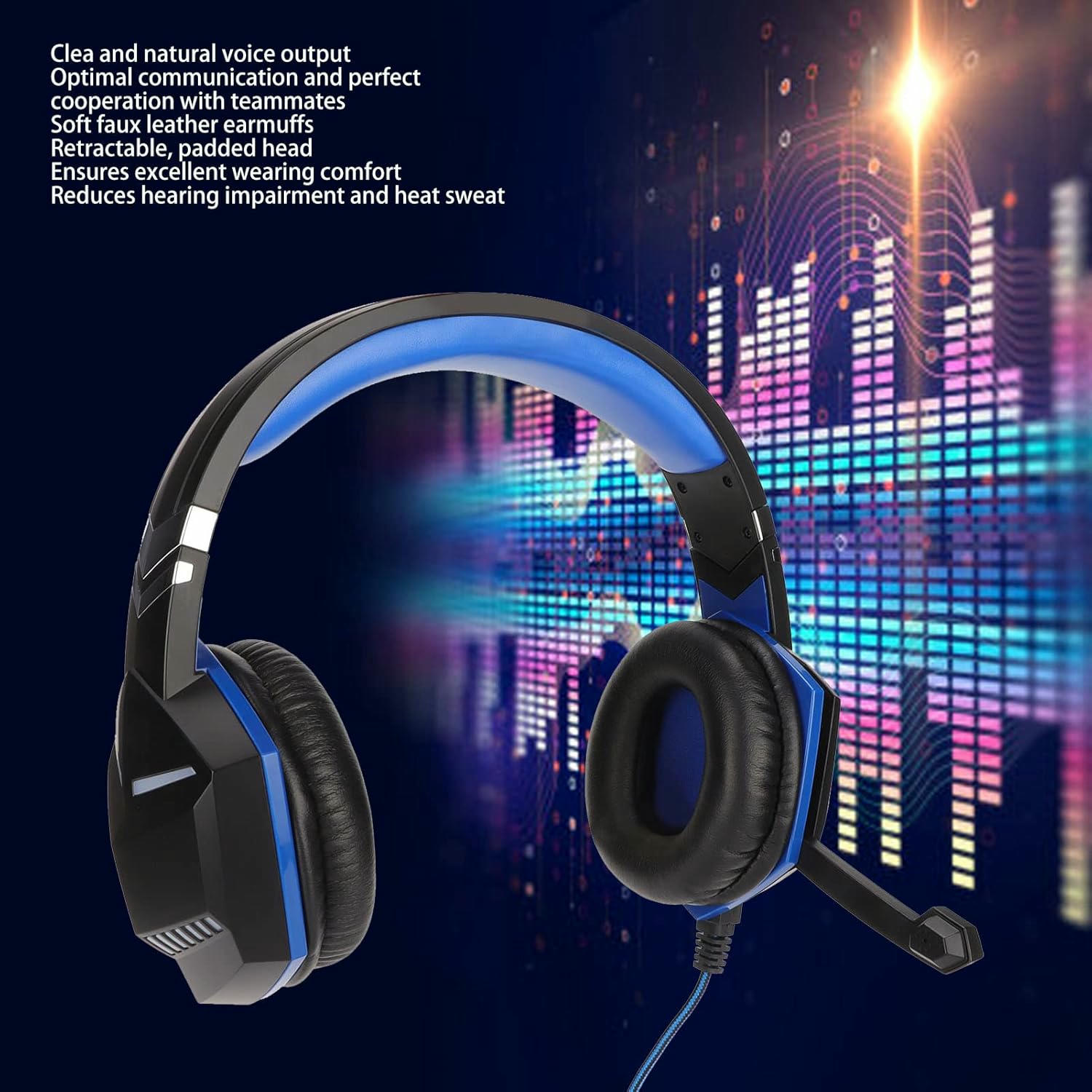 Entatial Auriculares para Juegos, Auriculares para Juegos Brillantes S510 Unidad de Disco de 40 mm / 1,6 Pulgadas para teléfono móvil