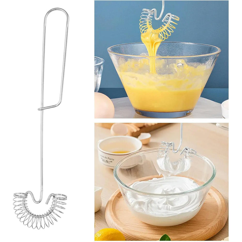 Juego de batidores de huevo de acero inoxidable, 3 piezas, separador de yemas y claras, batidores manuales para cocina, accesorios de cocina duraderos