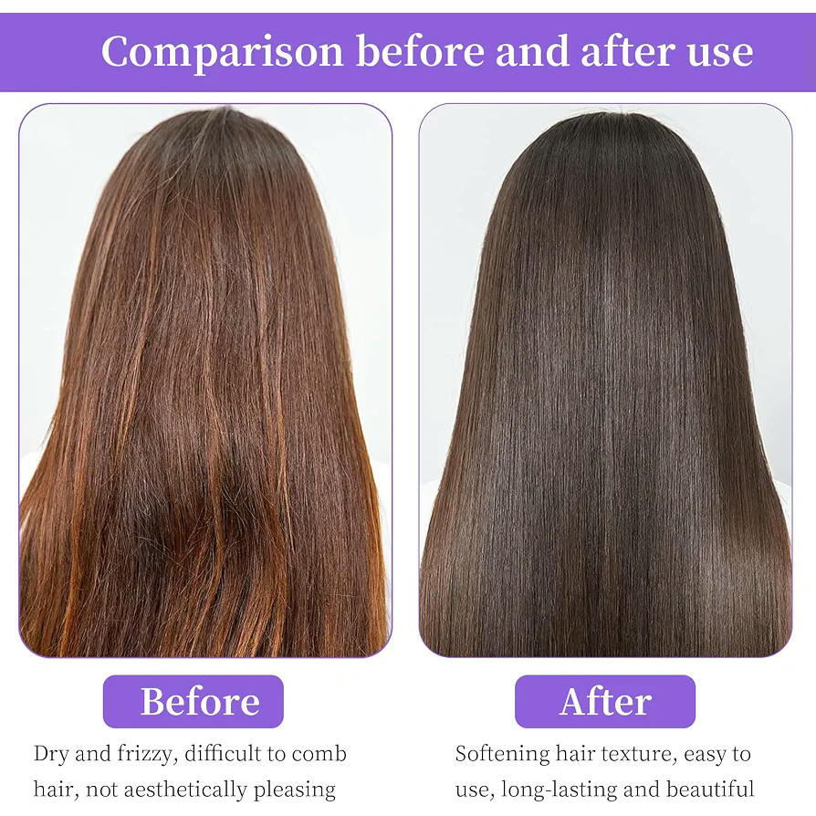 Cepillo para el cabello de paja de trigo con ventilación y masaje - Antienredos, apto para cabello seco y mojado (Púrpura)