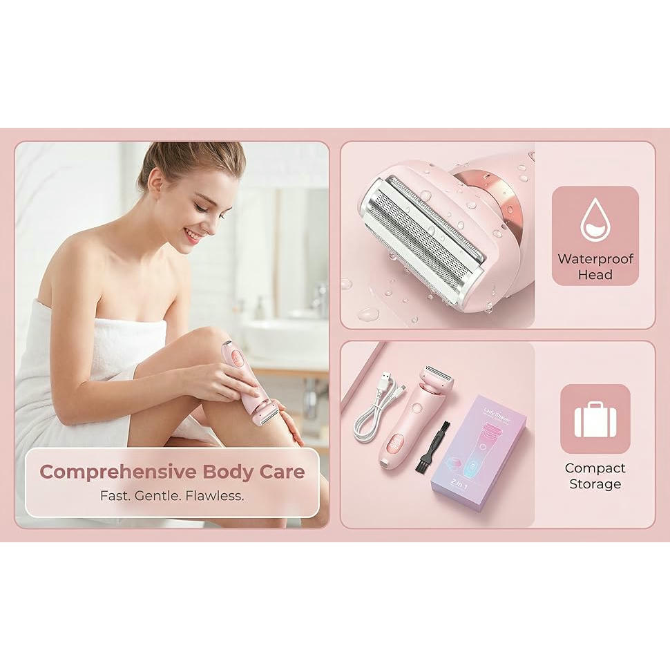 Afeitadora eléctrica Divanity Skin Glow Nano para mujer, diseño compacto, 3 cuchillas de alta velocidad, hoja hipoalergénica, afeitado facial, piernas y zona íntima (color rosa)