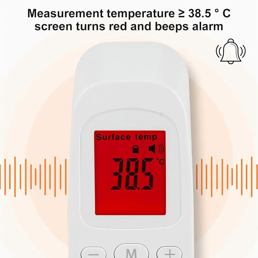 Termómetro Digital Infrarrojo para Bebés y Adultos con Función de Silencio y Alarma de Fiebre (Blanco)
