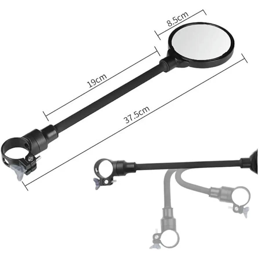 1 Par de Espejos Retrovisores para Bicicleta, Ajustable 360° con Espejo Convexo, Compatible con Manillares de 20mm a 30mm, Visión Trasera Segura y Clara