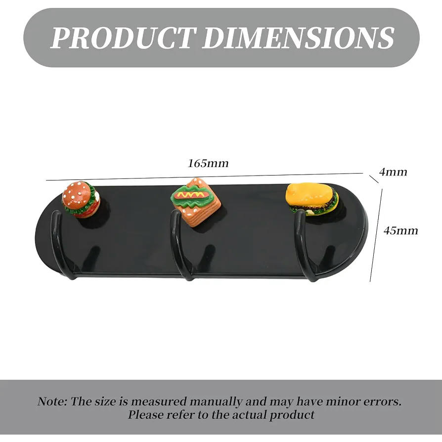 Paquete de 2 Ganchos Magnéticos para Llaves, Autoadhesivos y Sin Taladro, Ideal para Refrigerador y Cocina (Negro)