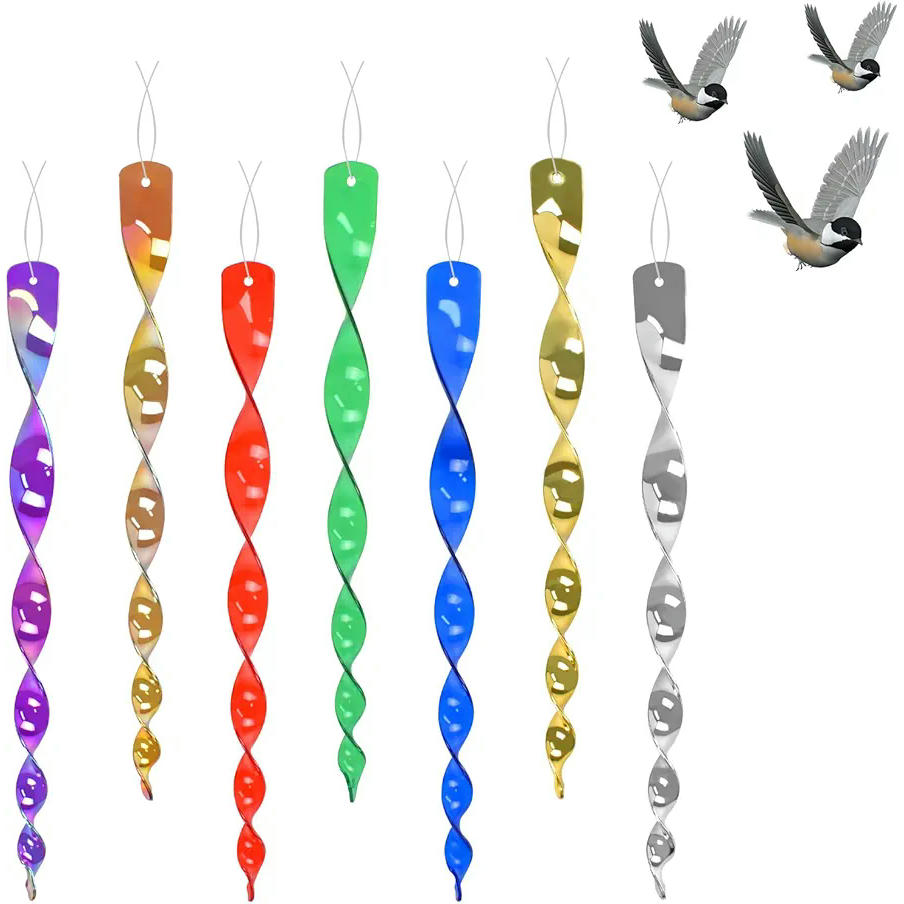 7 Piezas Repelente de Pájaros Reflectante para Control de Aves y Decoración Espantapájaros Colgante (Multicolor)