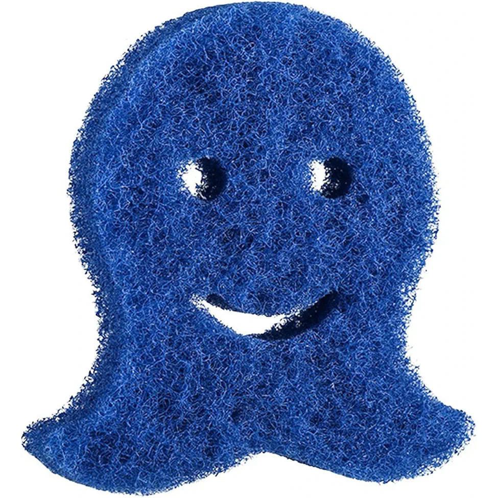 Atrapador de pelo para lavadora, extractor reutilizable, 11 x 11 cm, diseño pulpo fantasma (Azul)