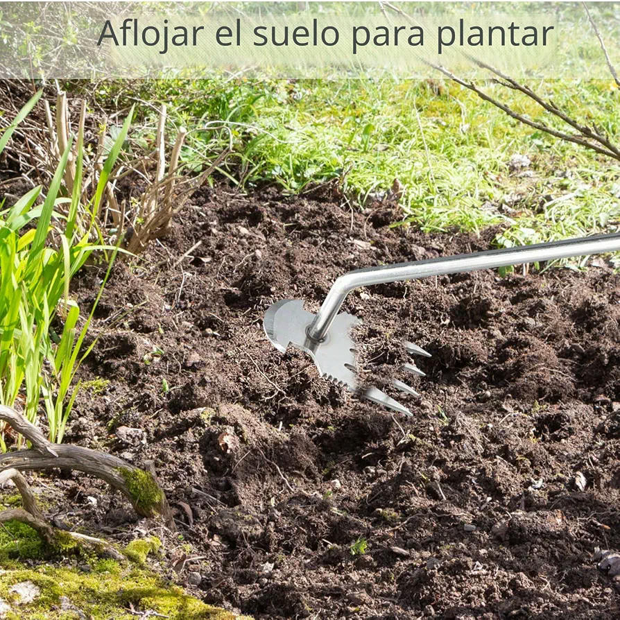 Extractor de Malas Hierbas de Acero Inoxidable con Diseño Ergonómico para Jardinería (35 cm)