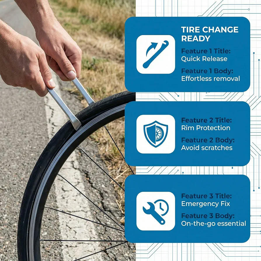 Kit de Herramientas para Radios de Bicicleta 5 Piezas con Llaves Universales y Palancas