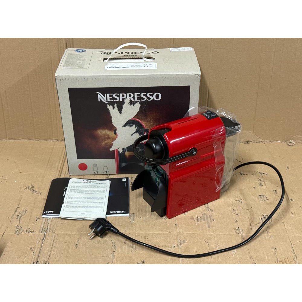 Nespresso Krups Inissia XN1005 - Cafetera monodosis de cápsulas Nespresso, 19 bares, apagado automático, color rojo