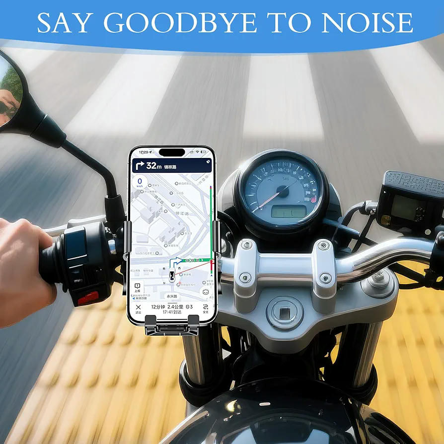 Soporte Móvil Universal para Bicicleta, Doble Antivibración, 360 grados Giratorio, Compatible con Smartphones de 4,5-7,2”