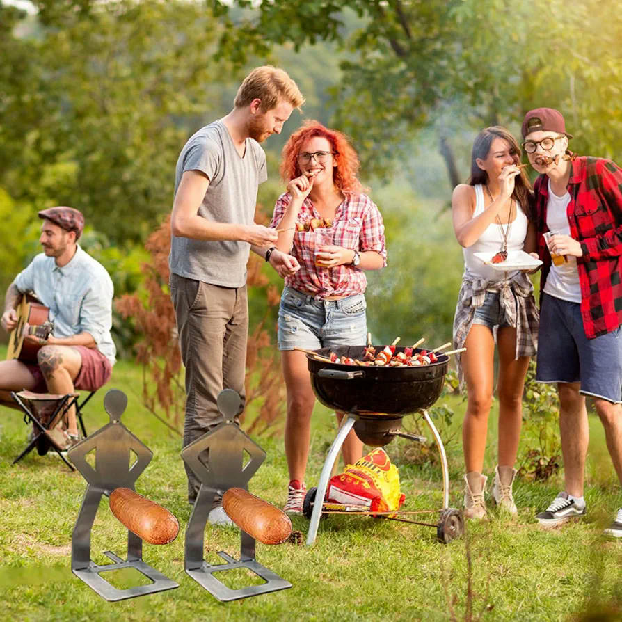 Soporte Portátil para Salchichas, Hot Dog Gracioso, Parrilla de Acero Inoxidable, Herramientas de Barbacoa y Cocina, Ideal para Cocinar Frutas y Pasteles