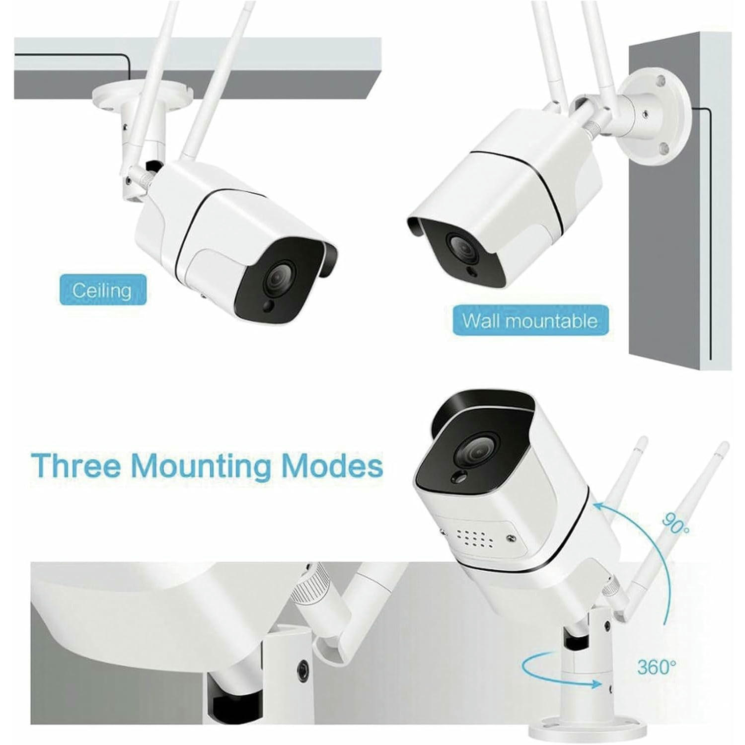 Denver Cámara de vigilancia Wi-Fi Inteligente para Exteriores SHO-110. Cámara Domo IP. Sensor de Movimiento. Compatible con Tuya. Audio bidireccional.