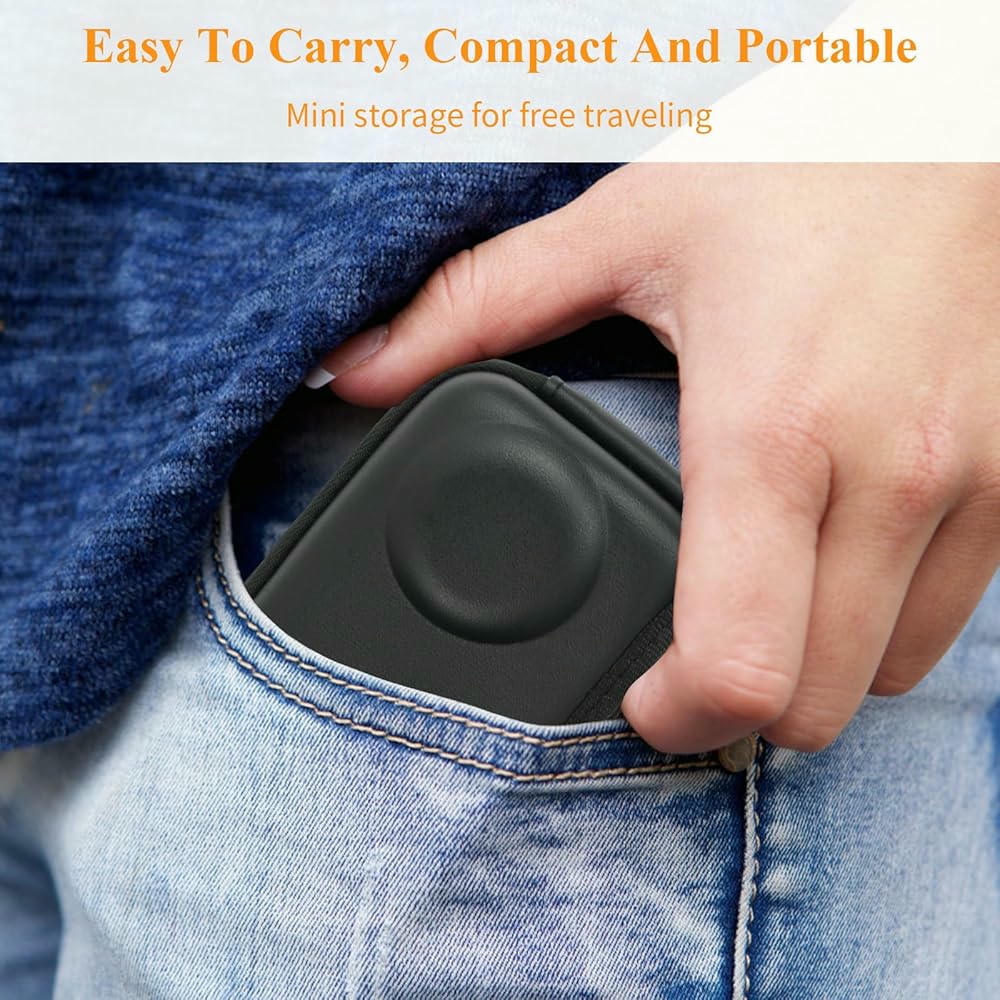 Funda universal de Transporte Mini para Cámara Deportiva con Tapa de Lente y Protección (Negro)