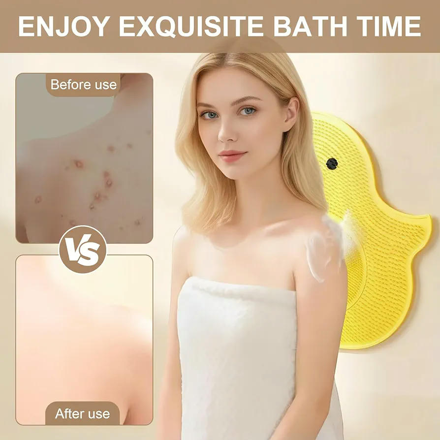 Alfombrilla de masaje para pies de silicona, cepillo antideslizante con ventosas para ducha, limpieza y exfoliación, modelo amarillo