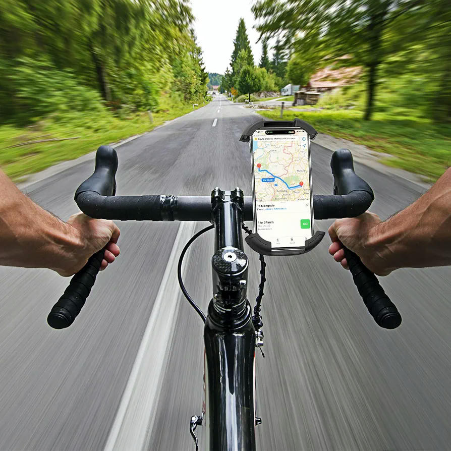 Soporte Móvil para Bicicleta con Rotación 360° y Liberación Rápida para Smartphones de 4.7-6.9” (Color Amarillo)