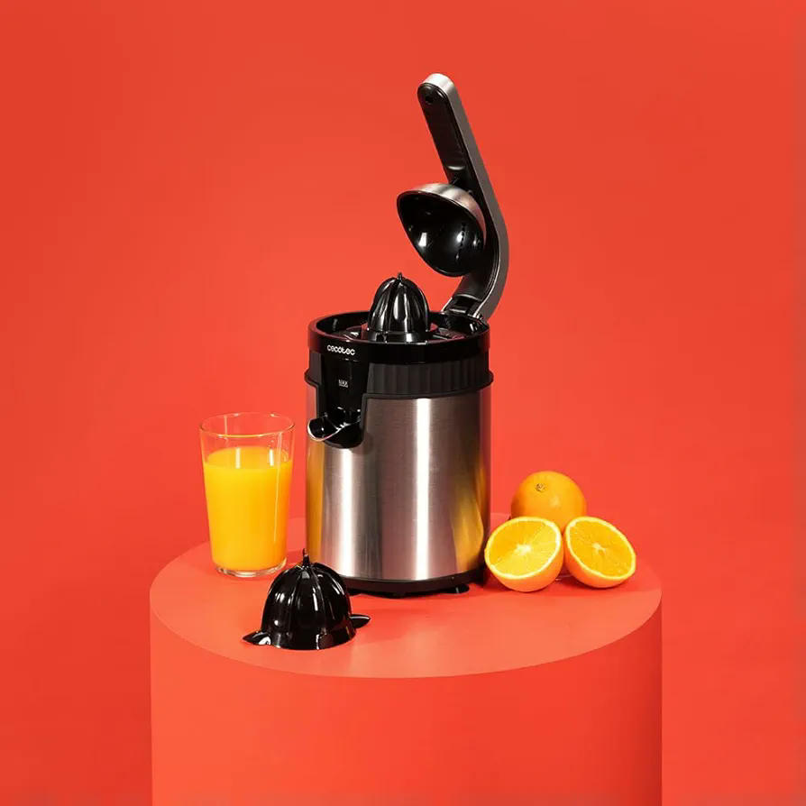 Cecotec Exprimidor Eléctrico de Brazo para Naranjas y Cítricos Xqueeze RetroJuice 600, 600W, Estilo Retro, Filtro de Acero Inoxidable, Fácil Limpieza