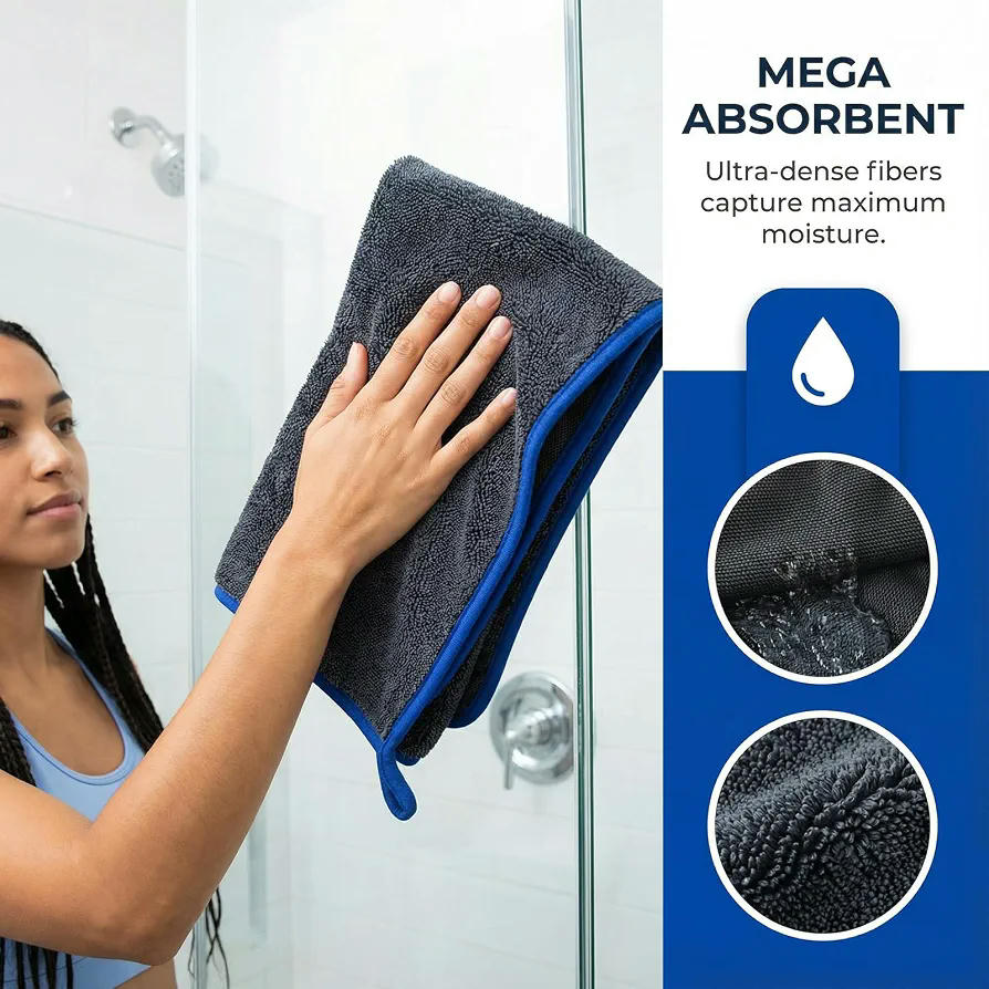 Toallas de Microfibra para Coche, 3 Unidades, 40x60 cm, Alta Absorción y Limpieza Segura