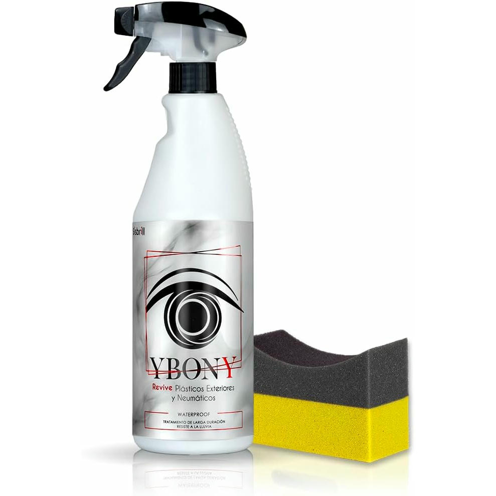 Sisbrill Ybony, Renueva, repara y restaura plásticos deteriorados o blanquecinos - Revive Neumáticos - Proporciona Ultra-Brillo - Resiste la Lluvia - 750 ml + 1 aplicador (Pack 1)