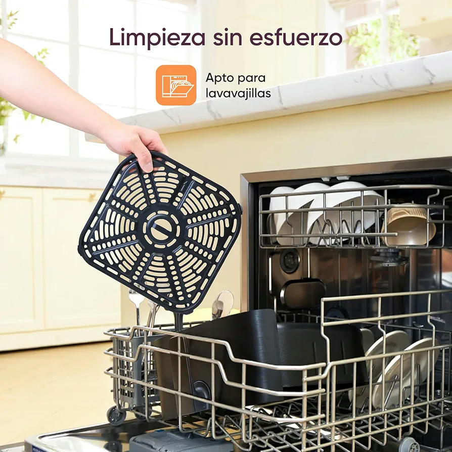 Cosori Freidora de Aire 5,7L Interior Metálico Real, Air Fryer Diseño Antióxido, Tecnología Calefacción Uniforme, 40 Recetas, Reducción de Grasas para una Vida Saludable, Eficiencia Energética, 1700W