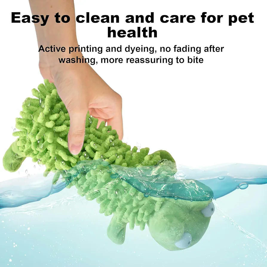 Juguete de Peluche para Perros Vera, Juguete Chirriante para Cachorros, Masticar y Jugar, Interactivo, Compatible con Todas las Razas, Color Verde