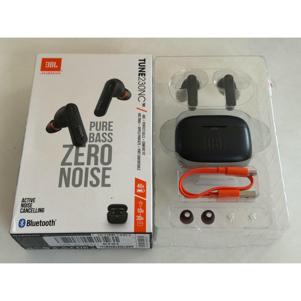 JBL TUNE 230NC TWS Auriculares inalámbricos In Ear True Wireless Bluetooth IPX4 con micrófono incorporado para música, deportes y llamadas, hasta 40h de batería, estuche de carga, negro