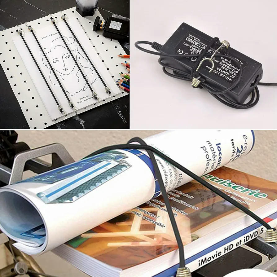 15 Cuerdas Elásticas con Ganchos Universales, Pulpos de Sujeción para Coche, Moto y Bicicleta, Accesorios de Camping, Durable y Ligero, 25 cm, Negro
