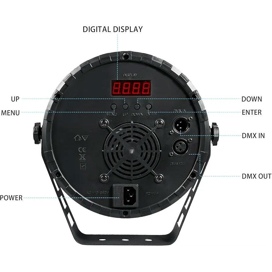 2 Proyectores Par LED para Iluminación Escénica DJ – 150W RGBW 4-en-1 con Control Remoto y DMX