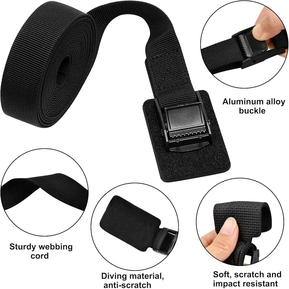 Paquete de 4 correas de amarre, correas robustas con hebilla ajustable, 25 mm x 1 m, para transporte seguro en vehículos y bicicletas