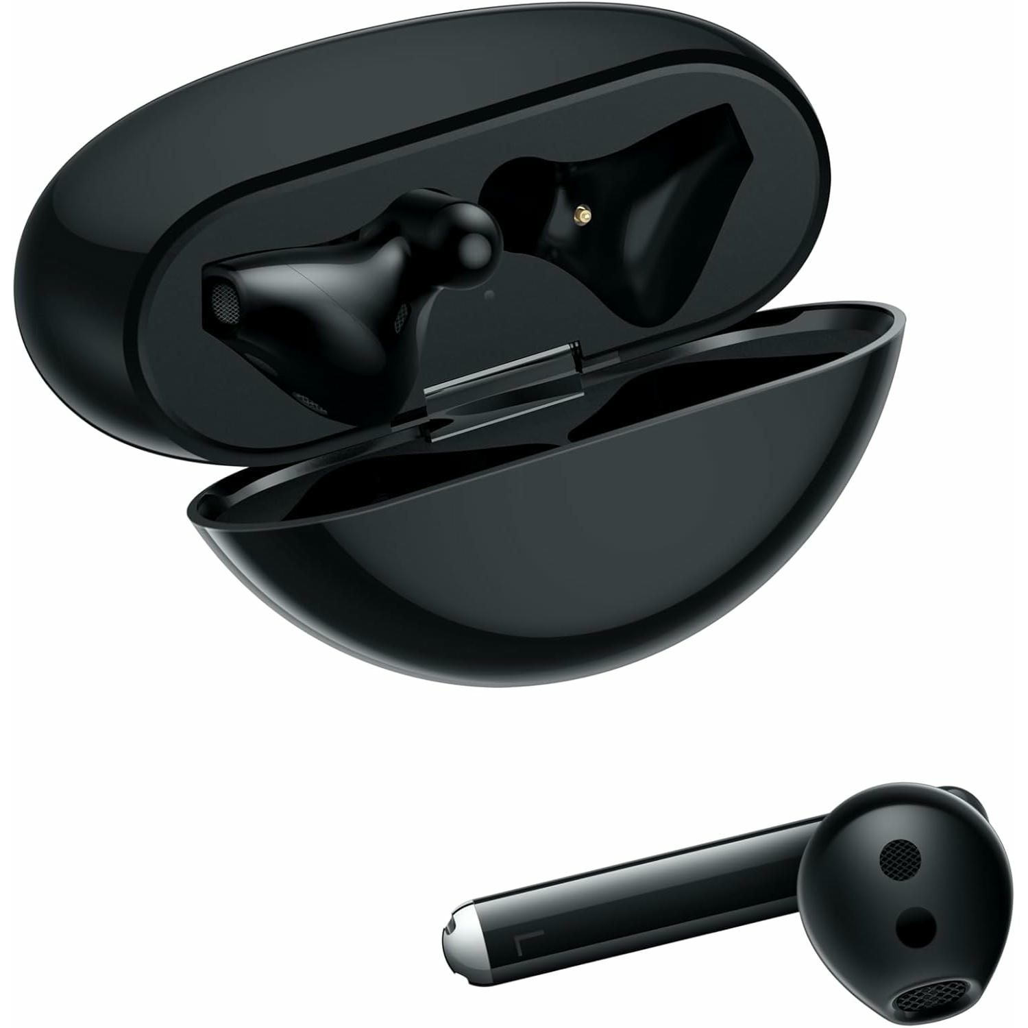 HUAWEI, FreeBuds 3, Auriculares inalámbricos con cancelación de Ruido Activa (Chip Kirin A1, Baja latencia, Conexión Bluetooth ultrarrápida, Altavoz de 14 mm, Carga inalámbrica), Color Negro,