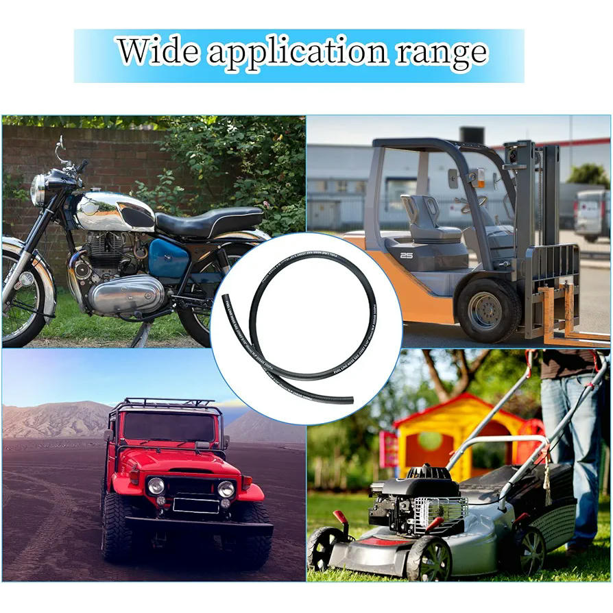 Manguera de Gasolina de 1 Metro, Kit de Tubería de Gas Combustible con 5 Abrazaderas, Manguera de Aceite 8 mm diámetro, para Motos, Scooters y Motores Pequeños