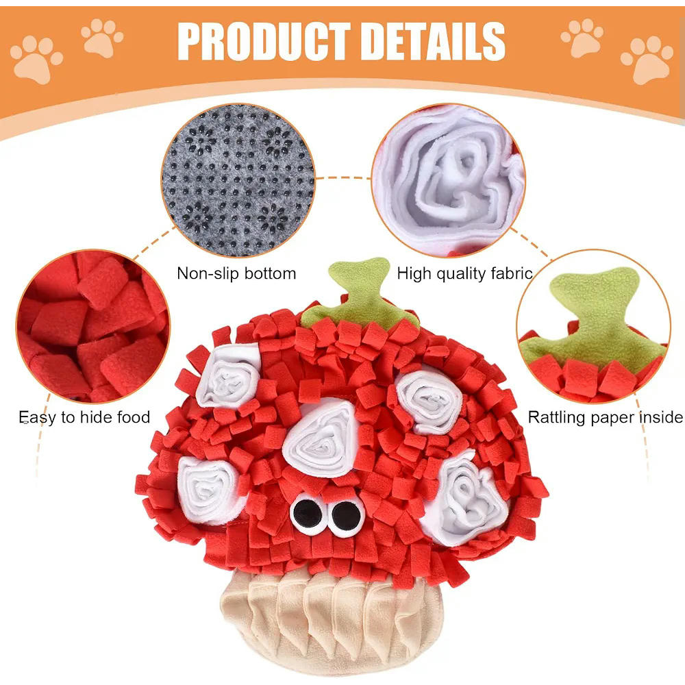 Alfombrilla para Olfatear Mascotas con Forma de Hongo, Estimulación Mental y Alivio del Estrés, forma de seta, perfecto para Gatos, Perros, Conejos