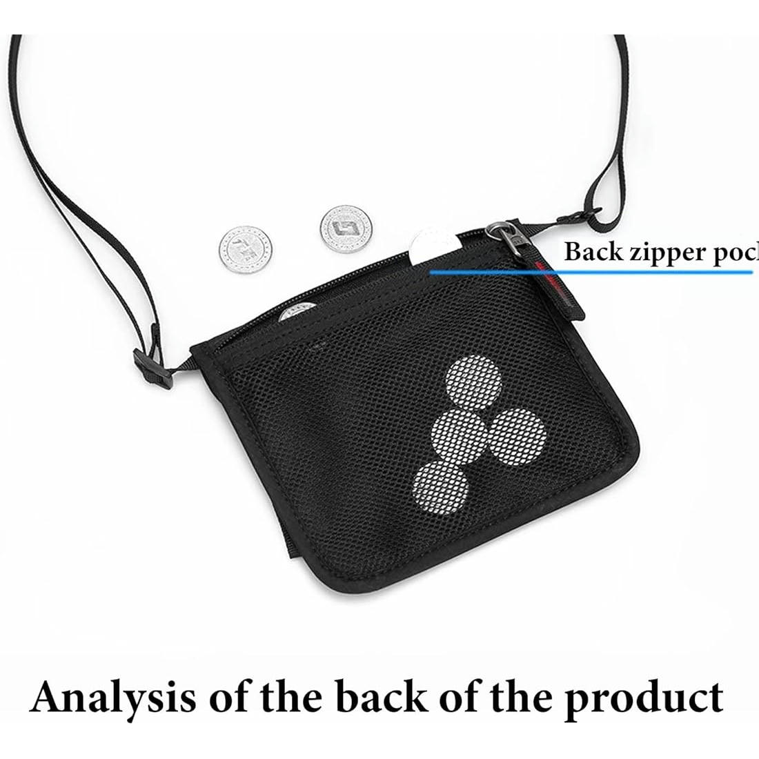 Bolsa de Pecho Antirrobo RFID Unisex, Bolsa Impermeable para Documentos de Viaje, Correa Ajustable, Ideal para Pasaportes y Efectivo (Negro)