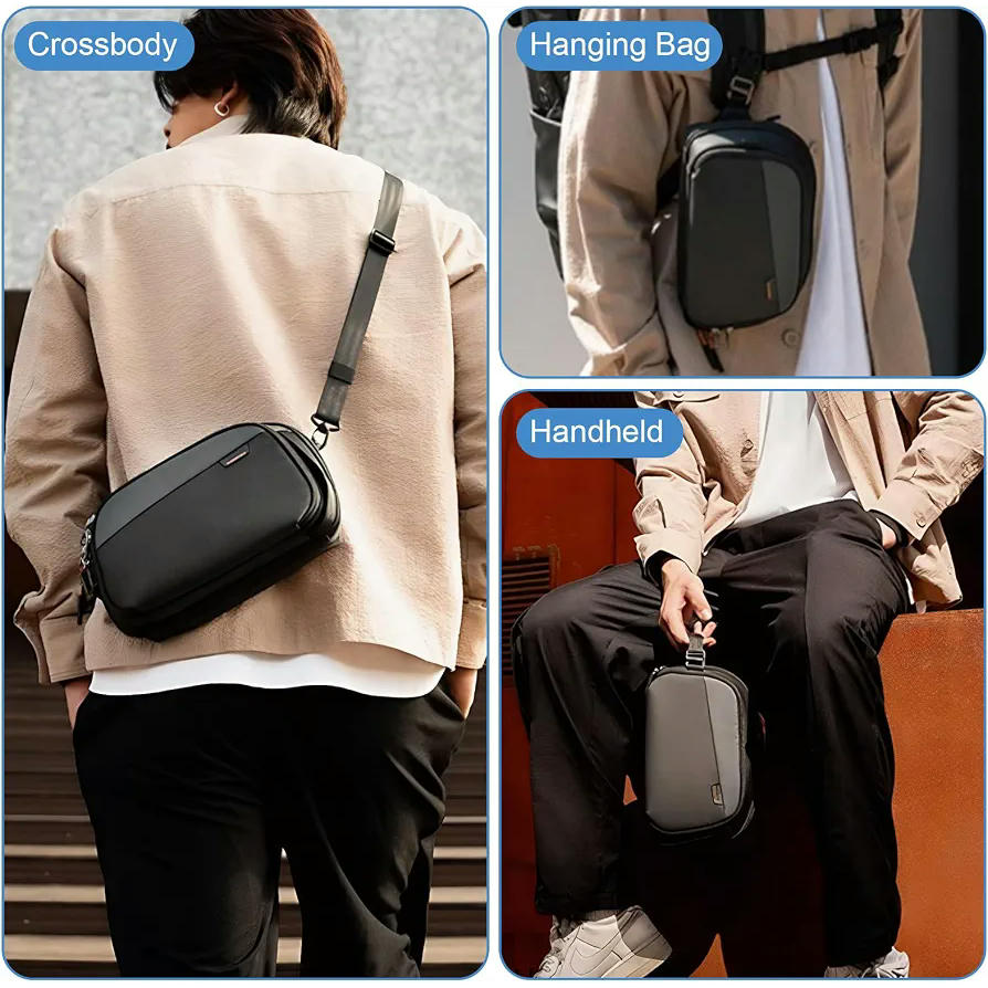 Bolsa Portable Organizador de Cables de Viaje en Poliéster Negro, Estuche para Accesorios Electrónicos y Baterías Externas (Negro)