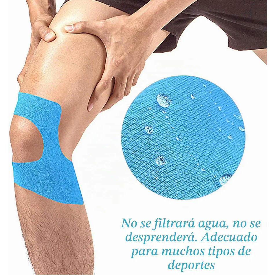 Cinta Kinesiológica Precortada para Rodillas - 4 Piezas de Vendaje Deportivo (Multicolor)