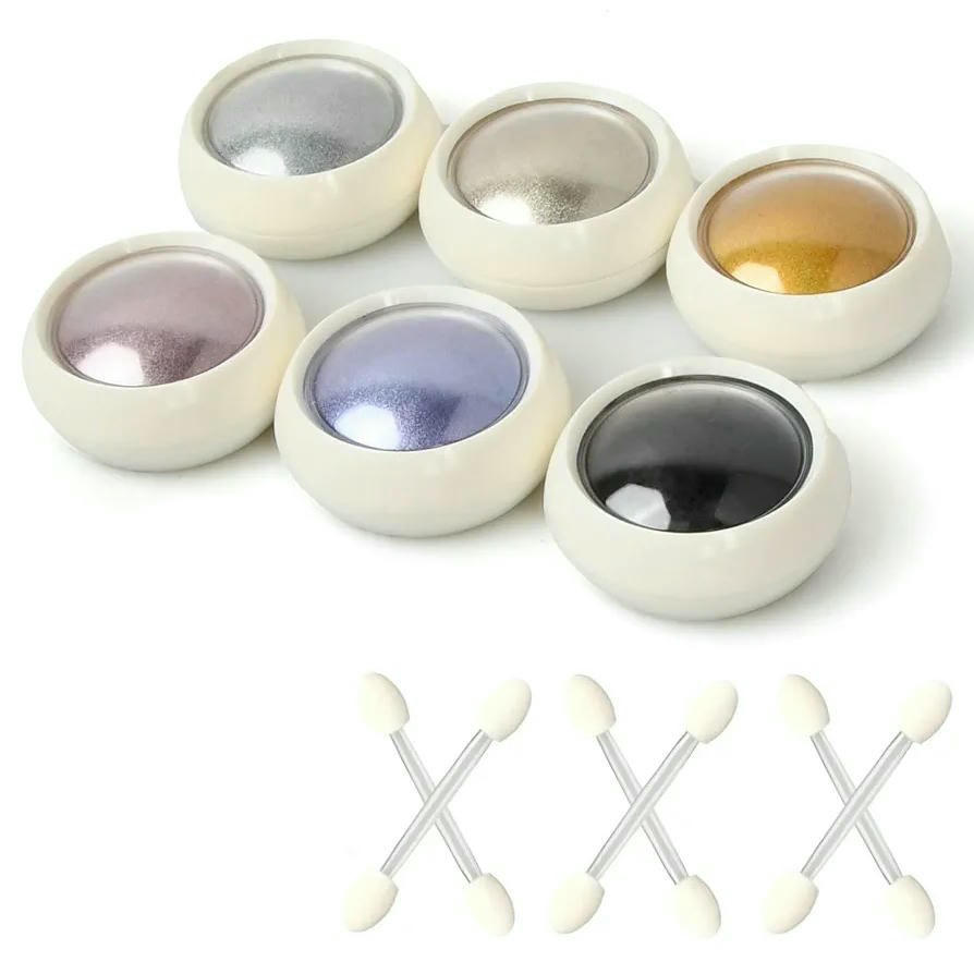 Polvos Cromados para Uñas en 6 Colores, Decoración de Uñas con Efecto Holográfico