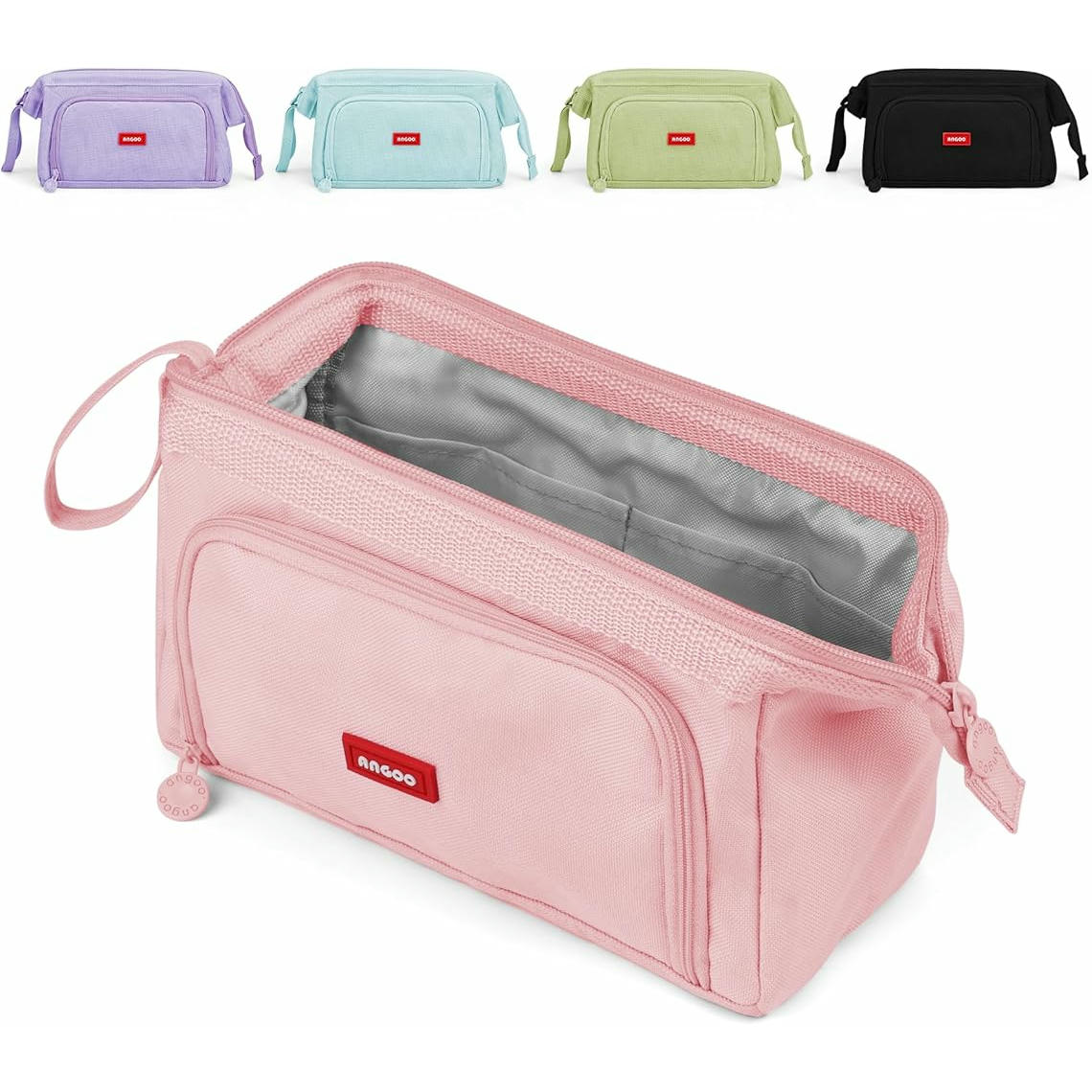 Estuche grande, organizador de papelería, estuche con cremallera, accesorio escolar duradero, ideal para lápices y bolígrafos, multifuncional para oficina y viajes