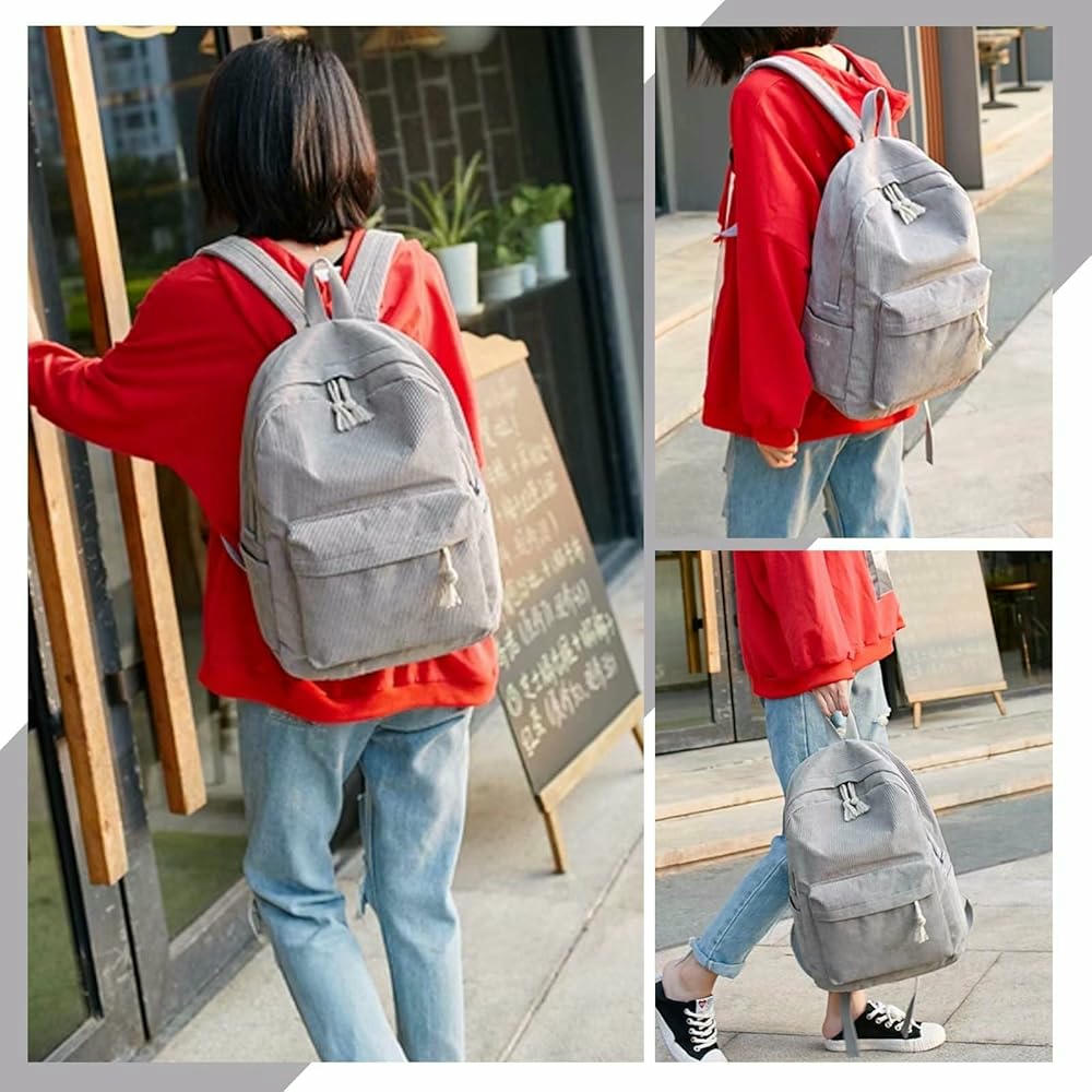 Mochila ligera para mujer, ideal para escuela y ocio, resistente y funcional (Gris)